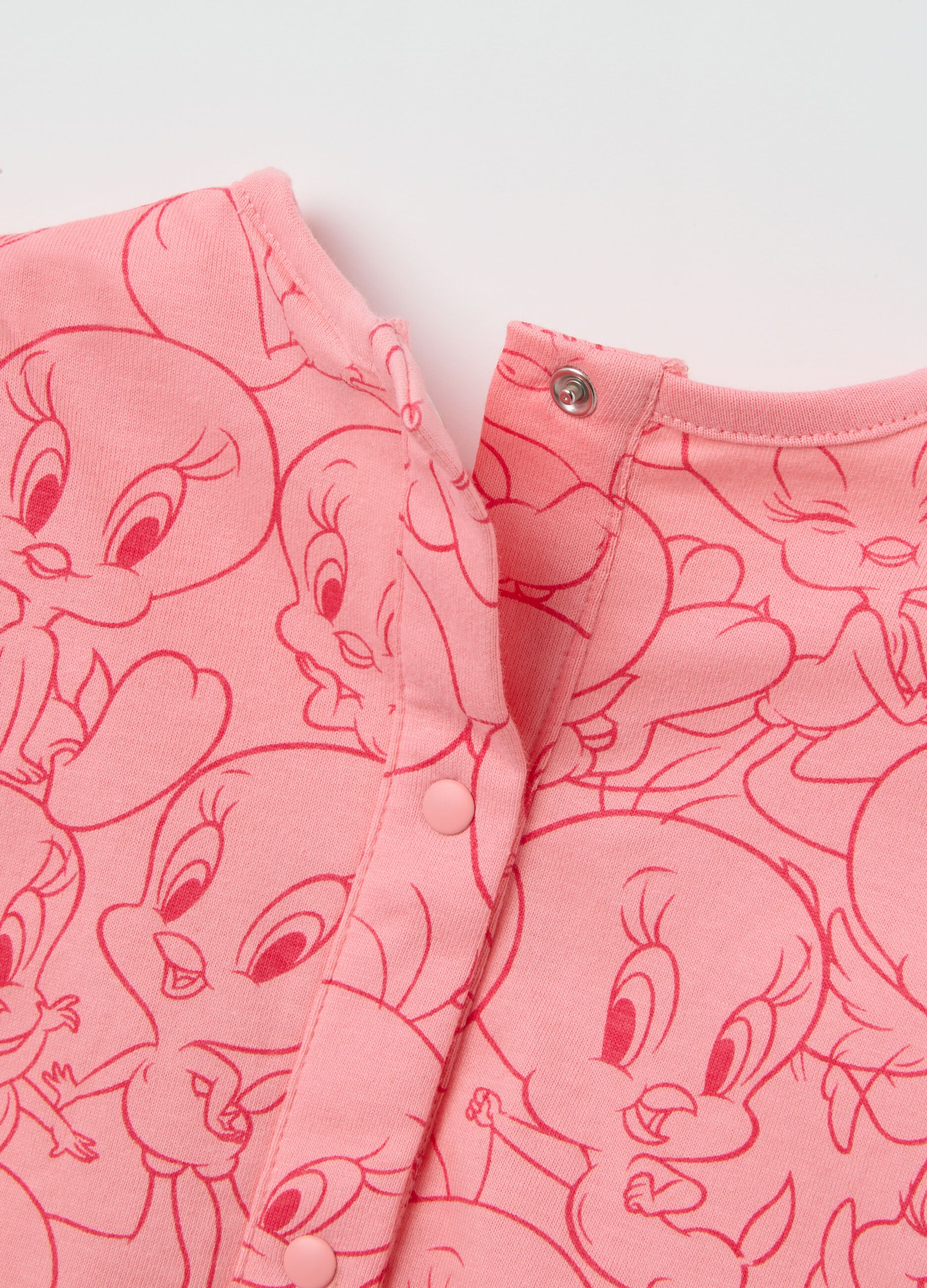 Pink pure cotton baby romper with ruffled sleeves