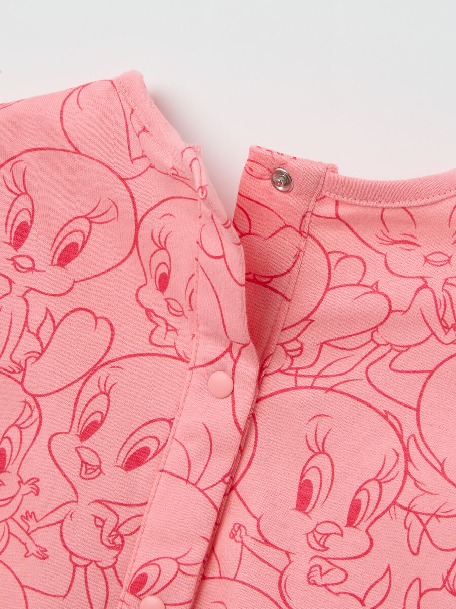 Pink pure cotton baby romper with ruffled sleeves_3