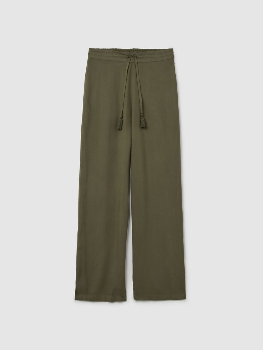 Long Green Viscose Trousers_4