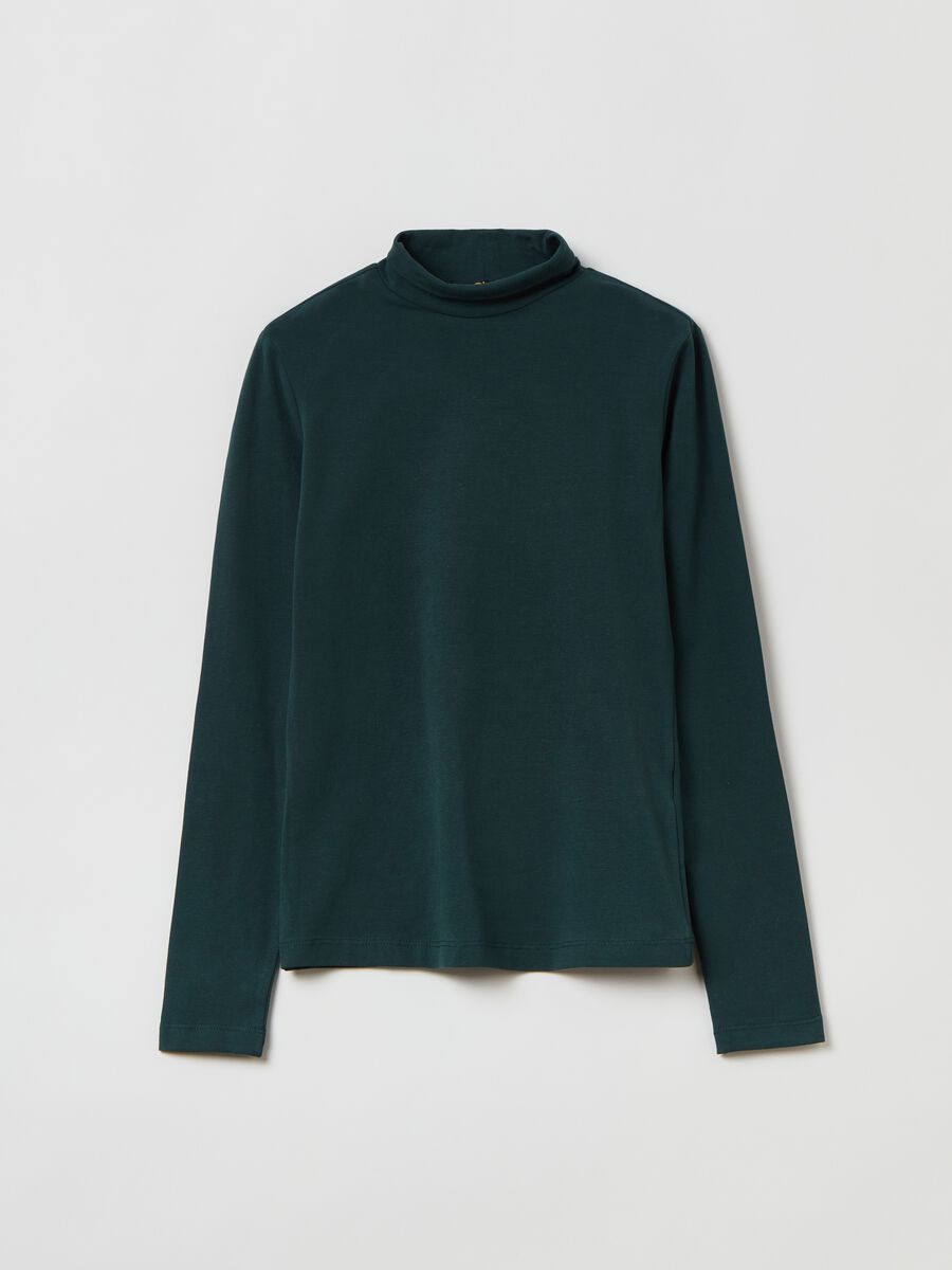 T-shirt a maniche lunghe collo alto_0