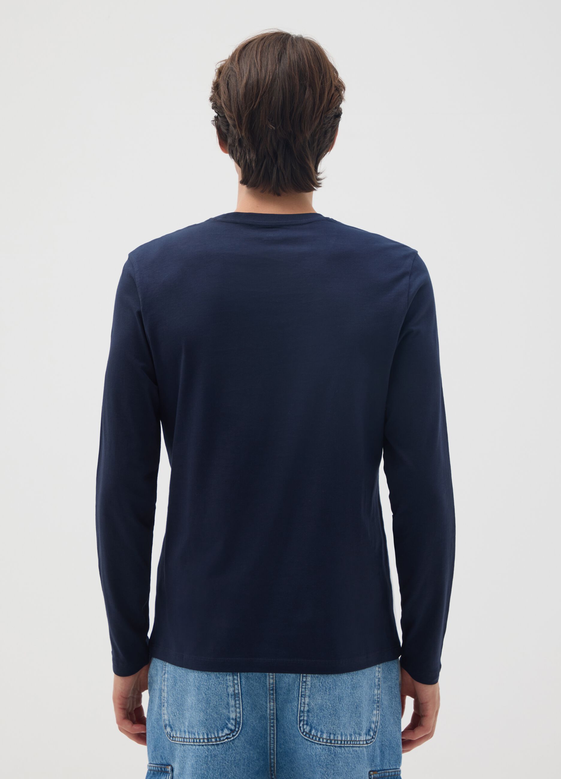 T-shirt in puro cotone blu regular fit