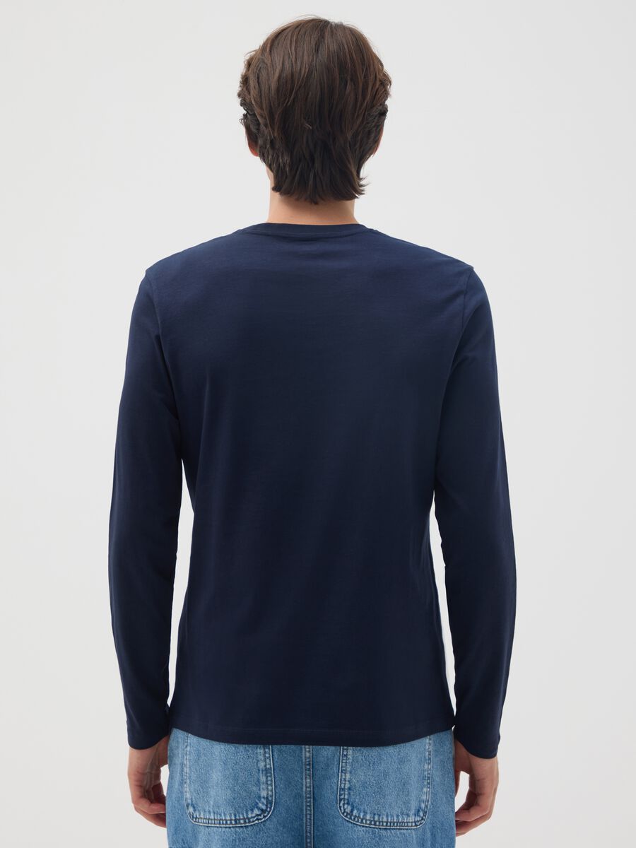 T-shirt in puro cotone blu regular fit_2