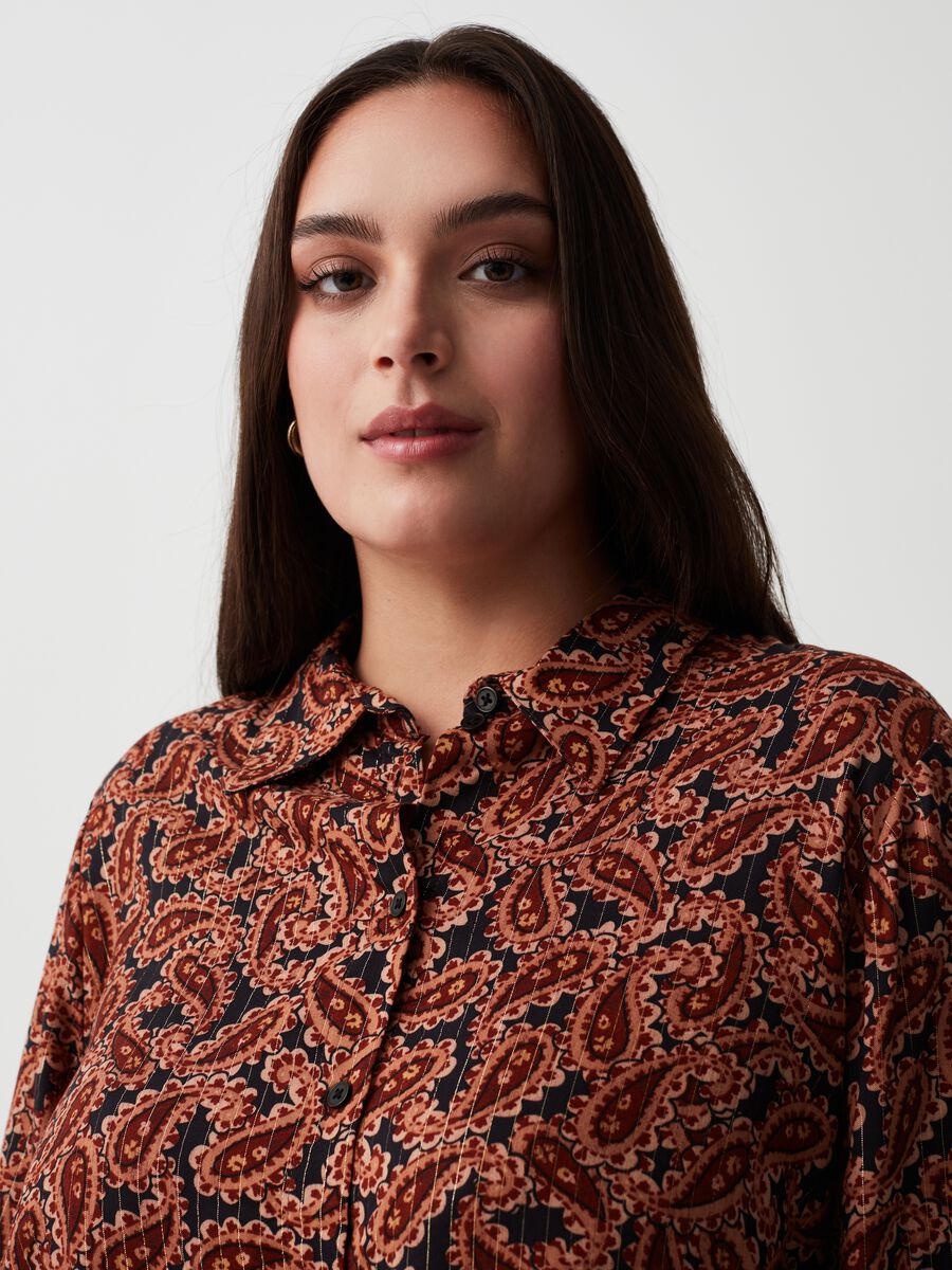 Camicia in flanella con lurex fantasia Curvy_1