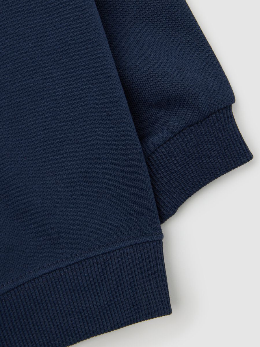 Felpa da neonato in puro cotone blu regular fit_3