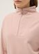Felpa in misto cotone rosa regular fit con mezza zip e collo alto_3