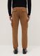 Slim fit brown stretch cotton cargo trousers_2