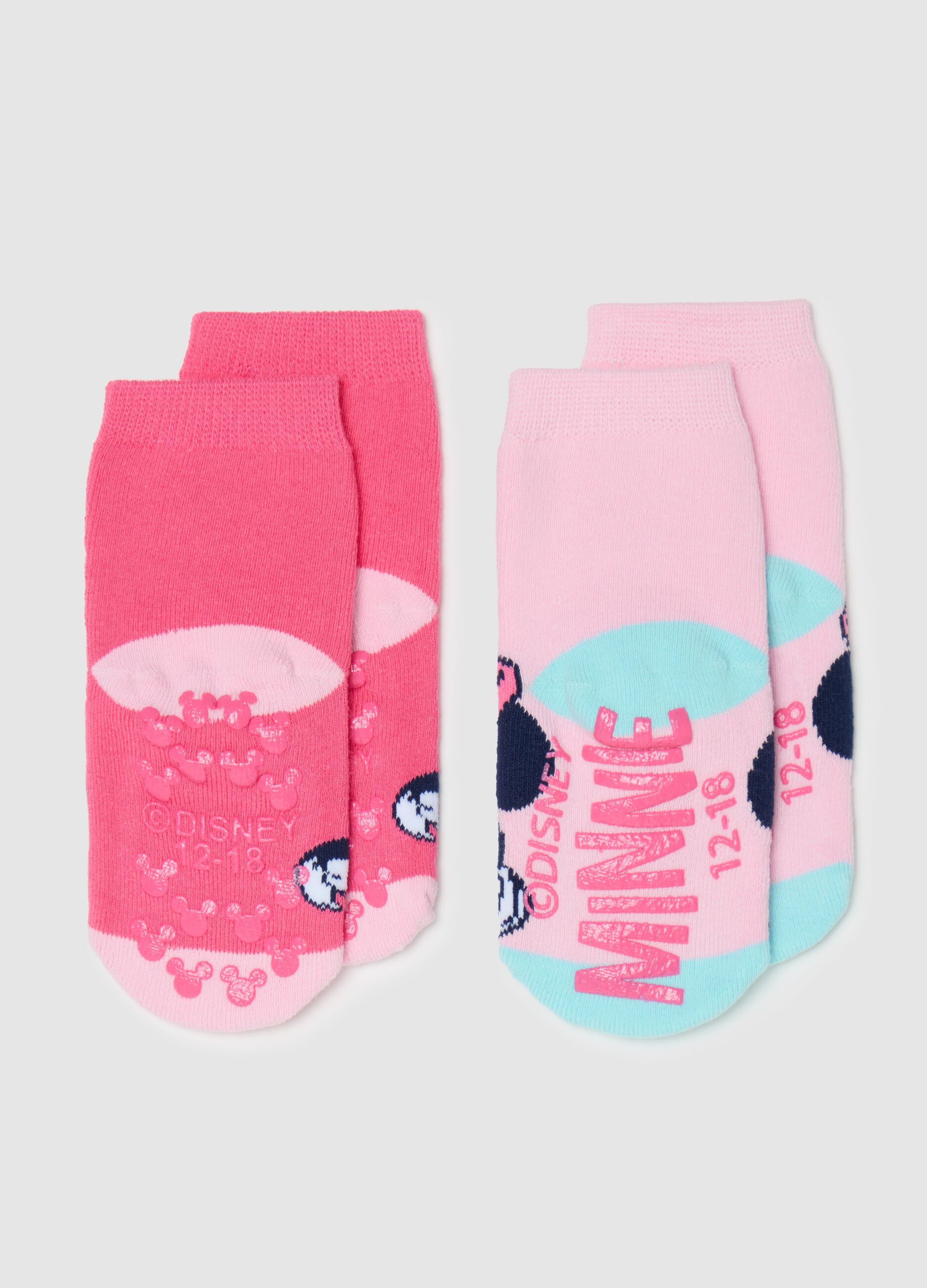 Two-pack slipper socks with Minnie Mouse and Figaro design