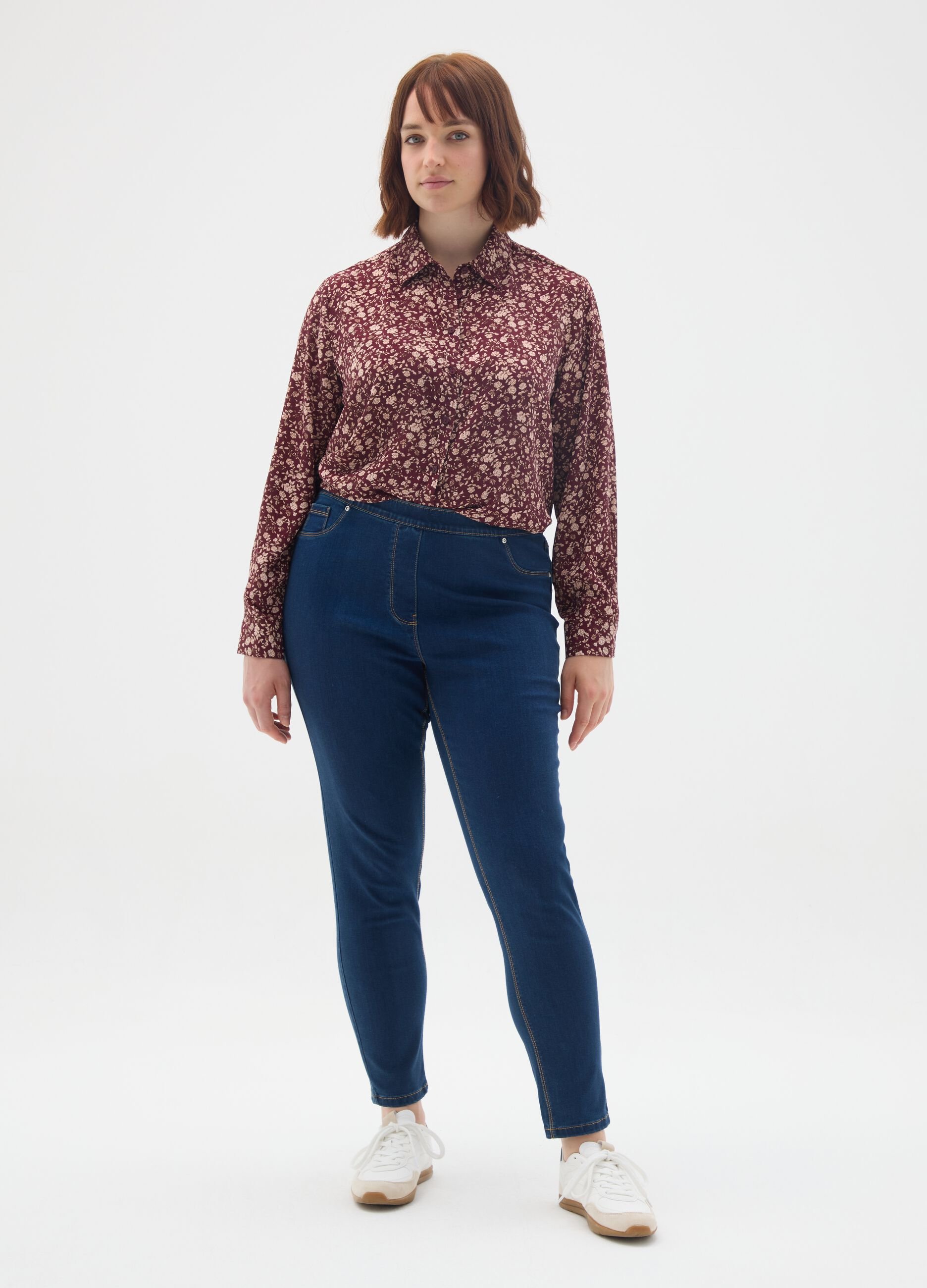 Multicolour mixed fabric regular fit shirt