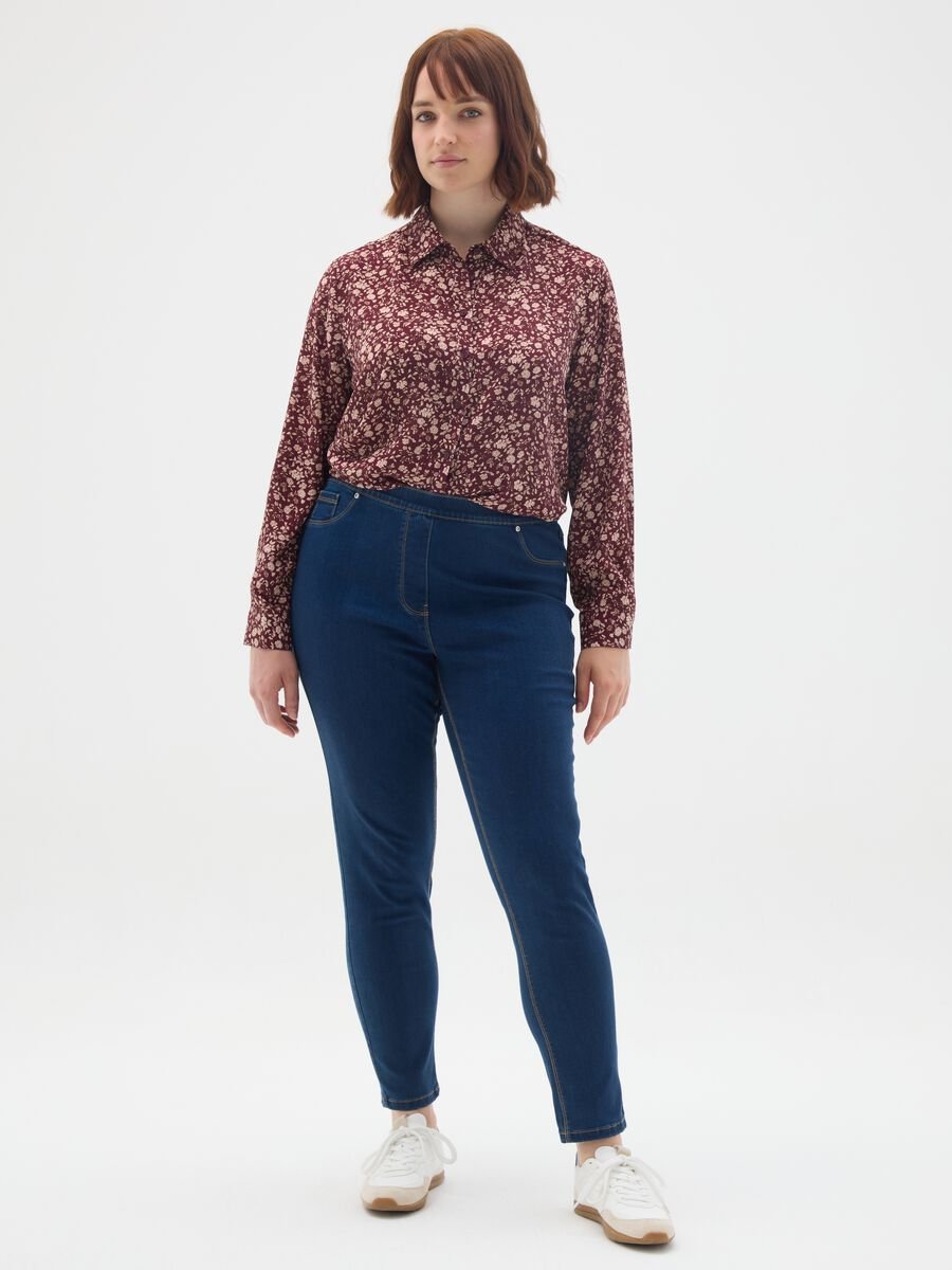 Multicolour mixed fabric regular fit shirt_2