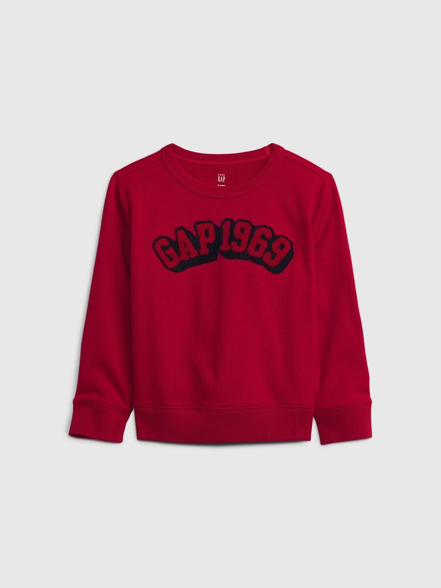 French terry sweatshirt with logo patch_0
