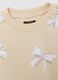 Girls' beige cotton sweatshirt with regular fit and crew neck_2