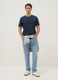 Blue regular fit crew-neck pure cotton T-shirt_1