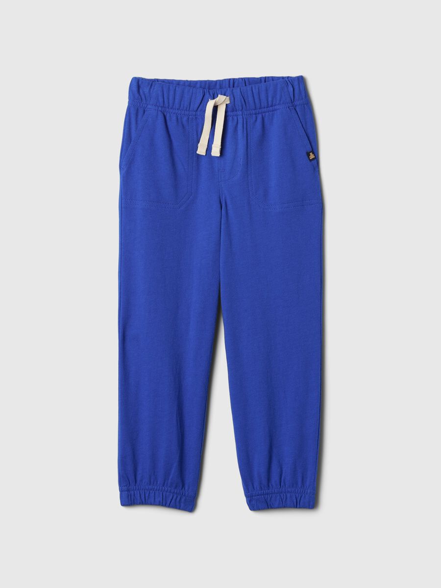 Fleece joggers with drawstring and elasticated edging_0