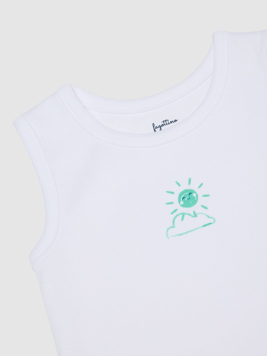 Multicolour baby bodysuit in pure cotton with print_2