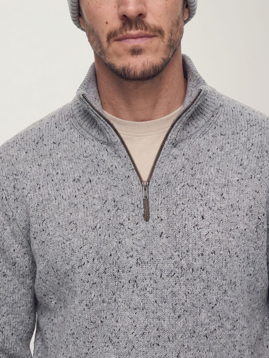 Grey cotton-wool blend half-zip jumper_2