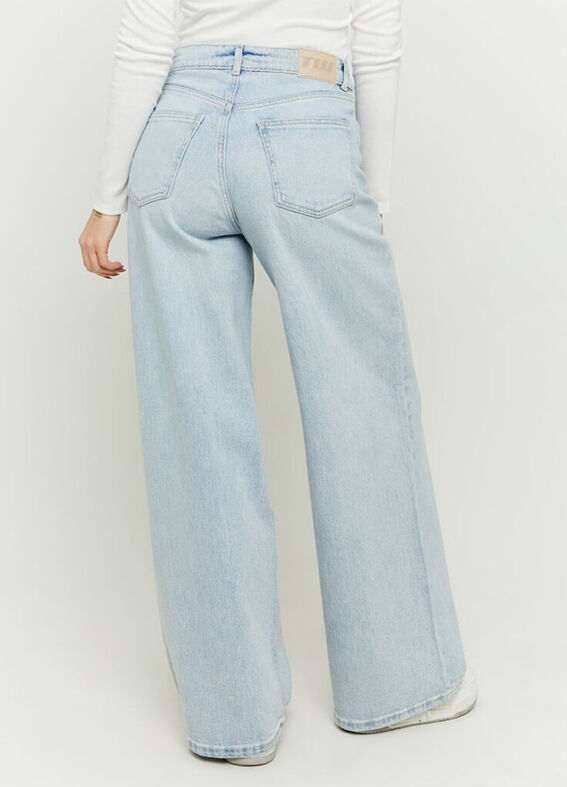 Jeans da donna in denim azzurro regular fit