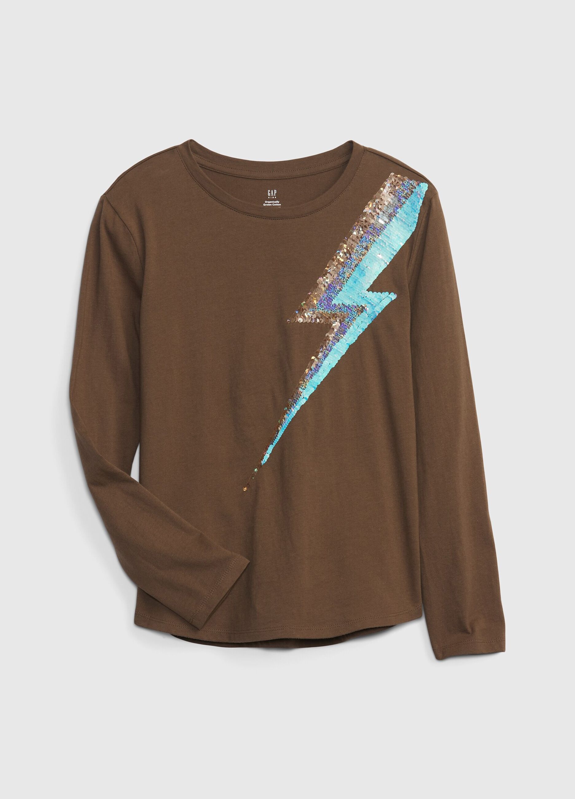 Long-sleeved T-shirt with lightning bolt