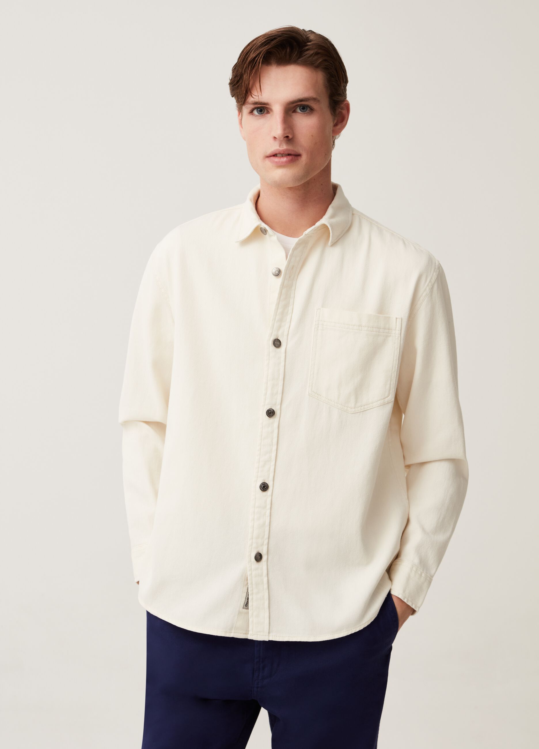 Shacket in cotone con tasca Grand & Hills_0