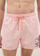 White and pink striped swim trunks with Peanuts print_1