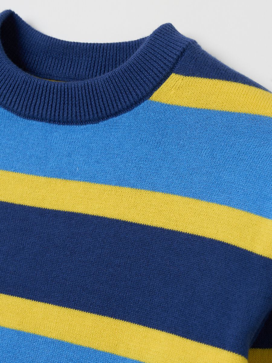 Cotton pullover with striped pattern_3