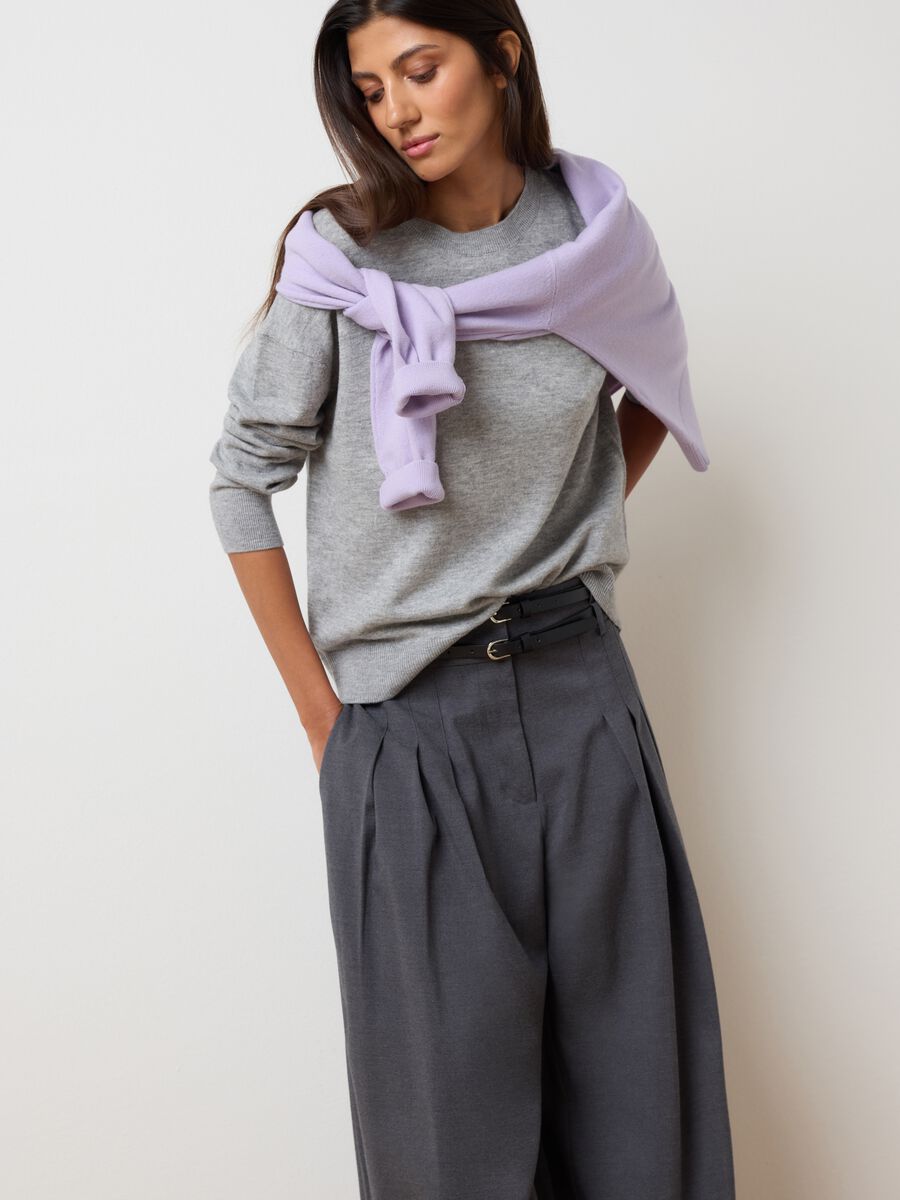 Grey pure wool sweater regular fit_0