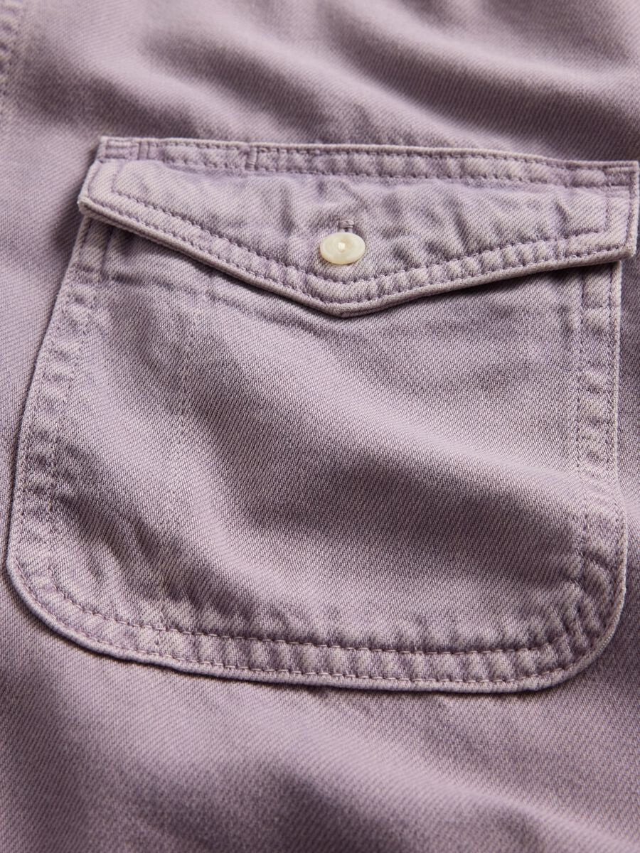 Long-sleeved purple shirt in cotton and Lyocell blend_4