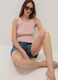 Pink fitted viscose-blend top_0