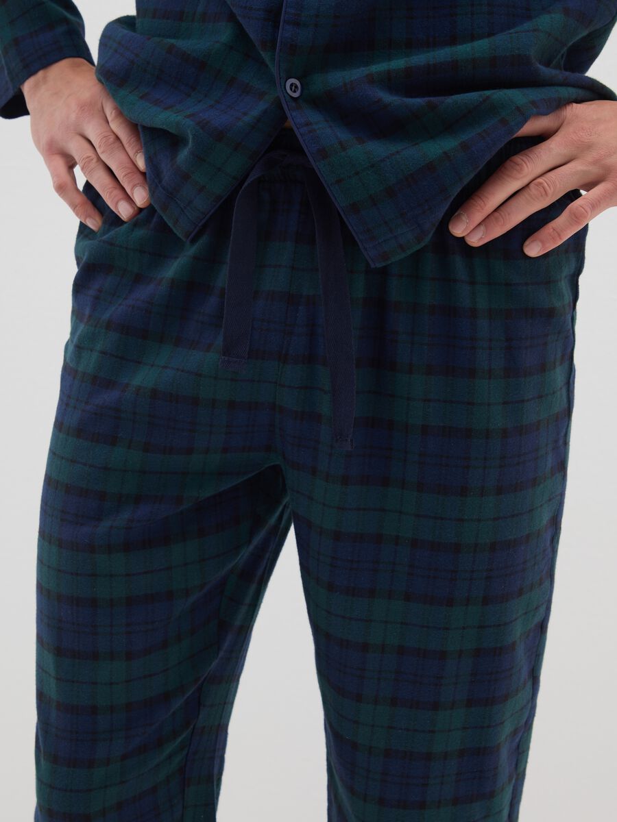 Multicoloured pure cotton checked pyjama trousers_3