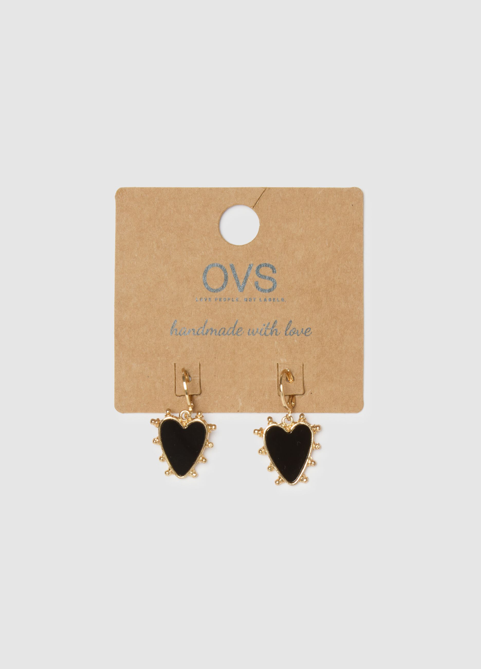 Multicoloured Steel Heart-Shaped Earrings