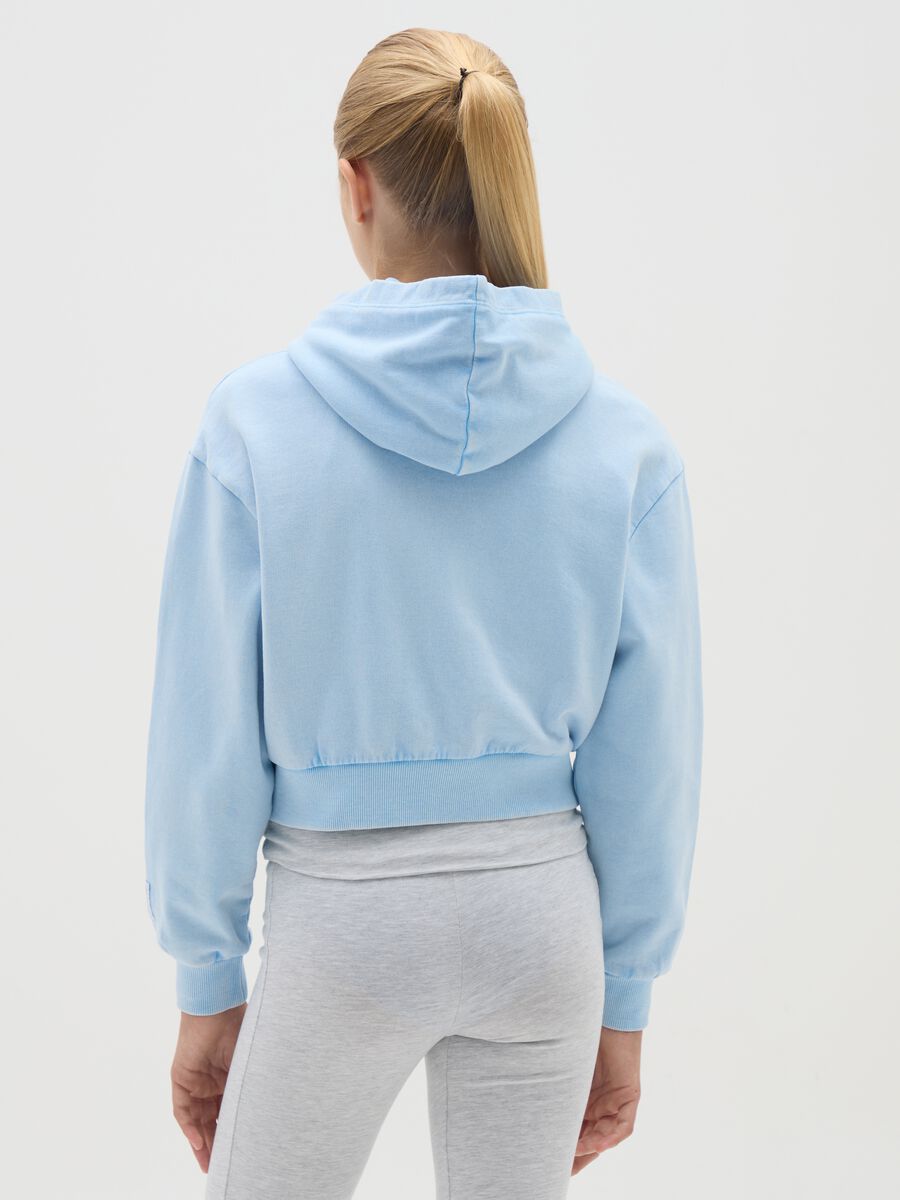 Girls' Cotton Blend Blue Sweatshirt Relaxed Fit_1
