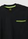 Black short-sleeve stretch cotton T-shirt with chest pocket_1