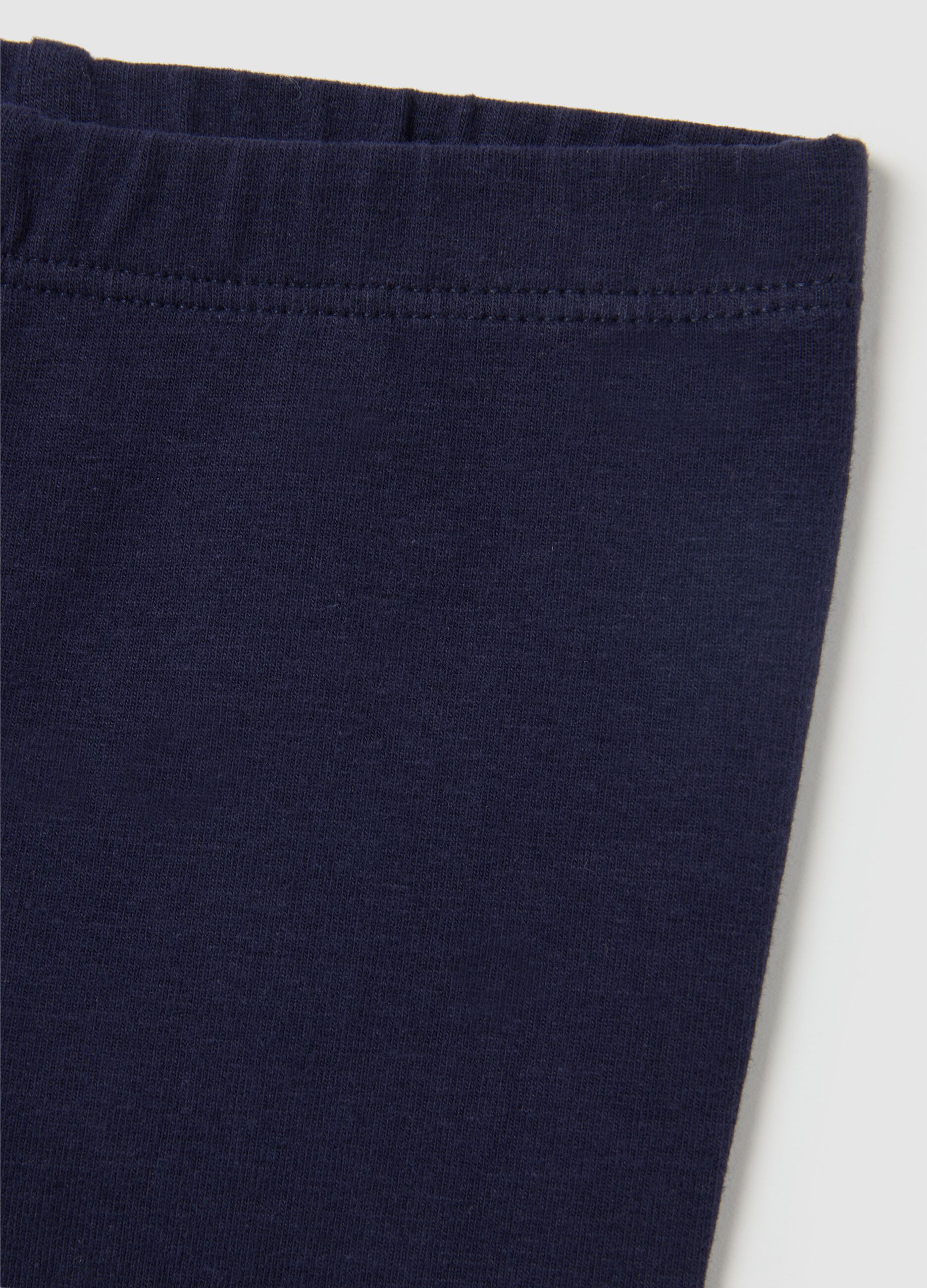 Cotton regular fit blue leggings for girls