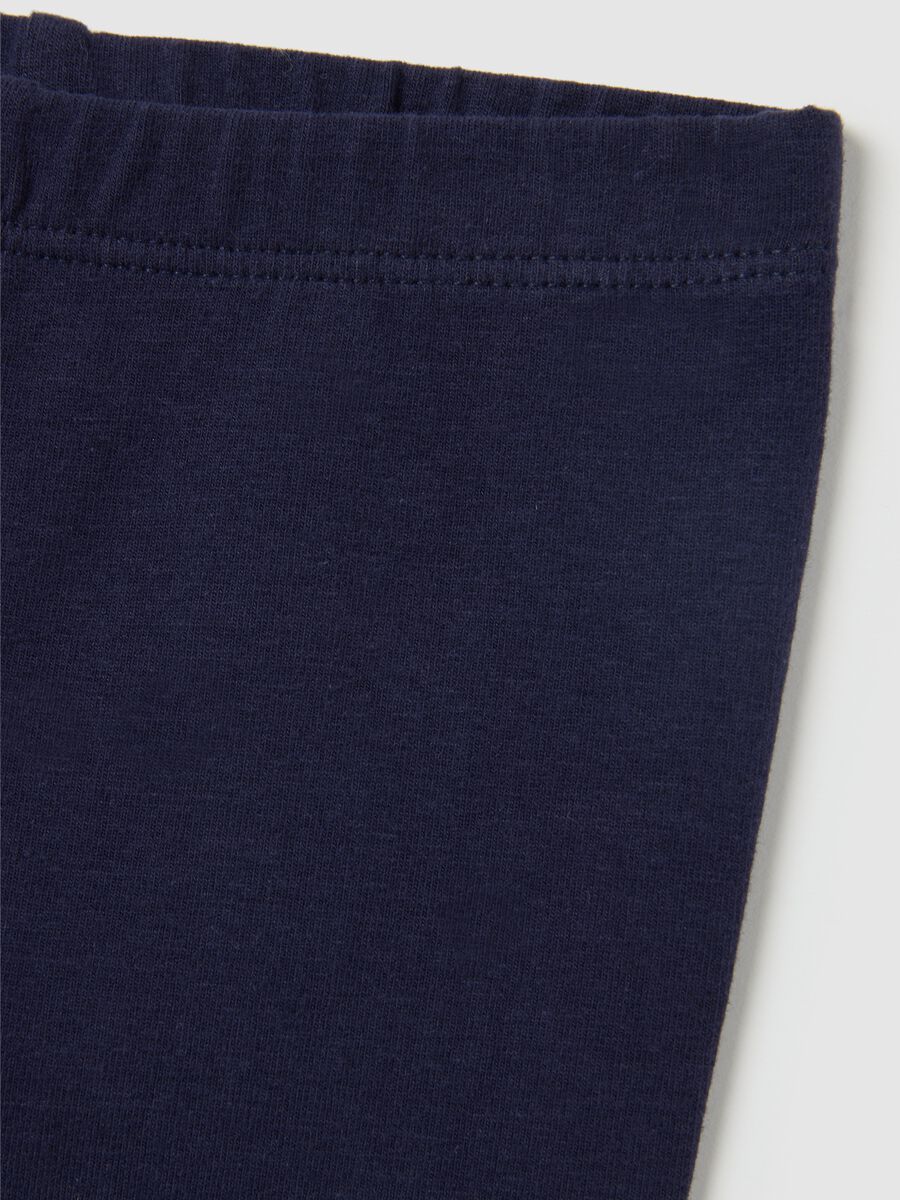 Cotton regular fit blue leggings for girls_3