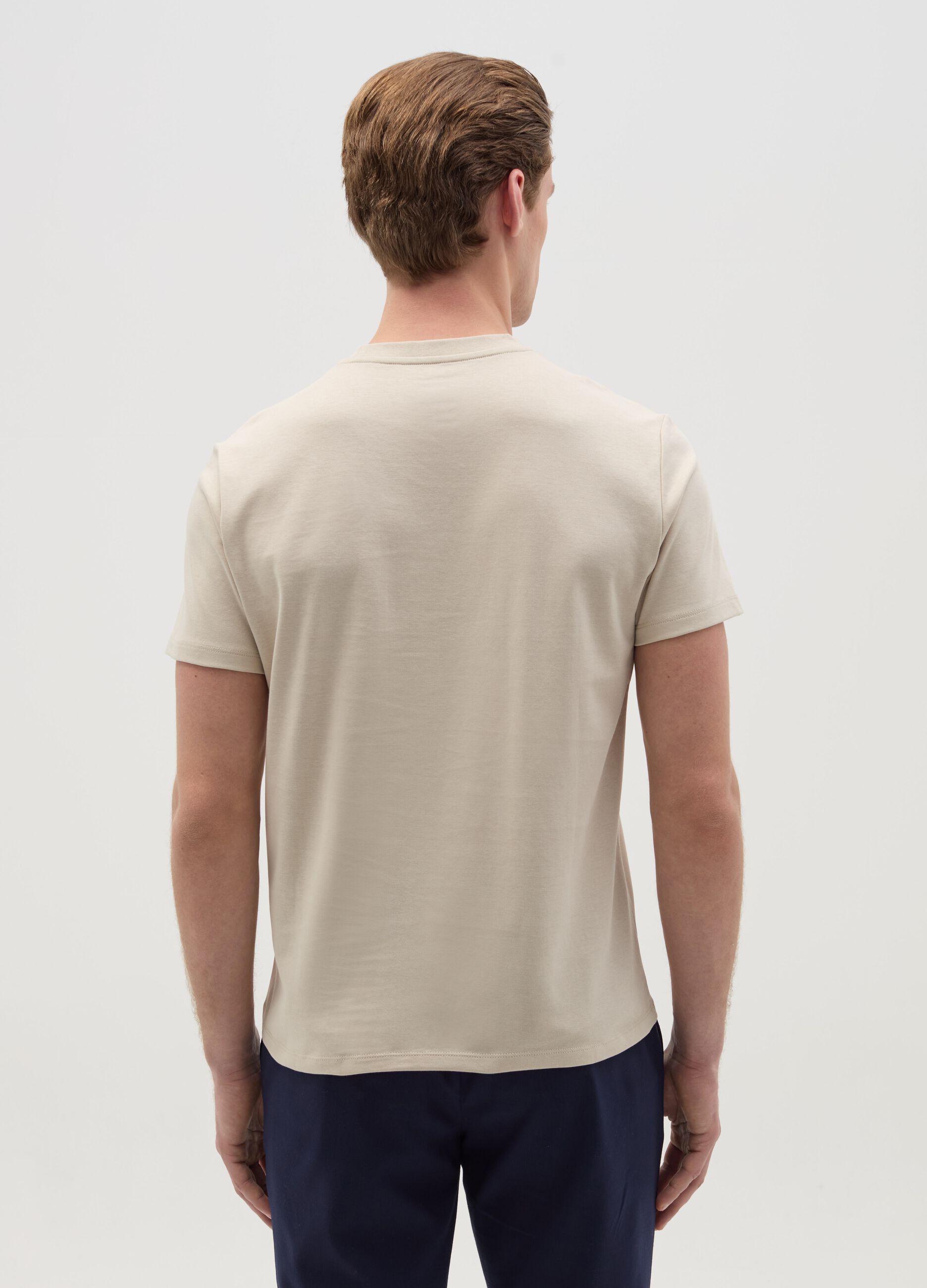 T-shirt with technical fabric