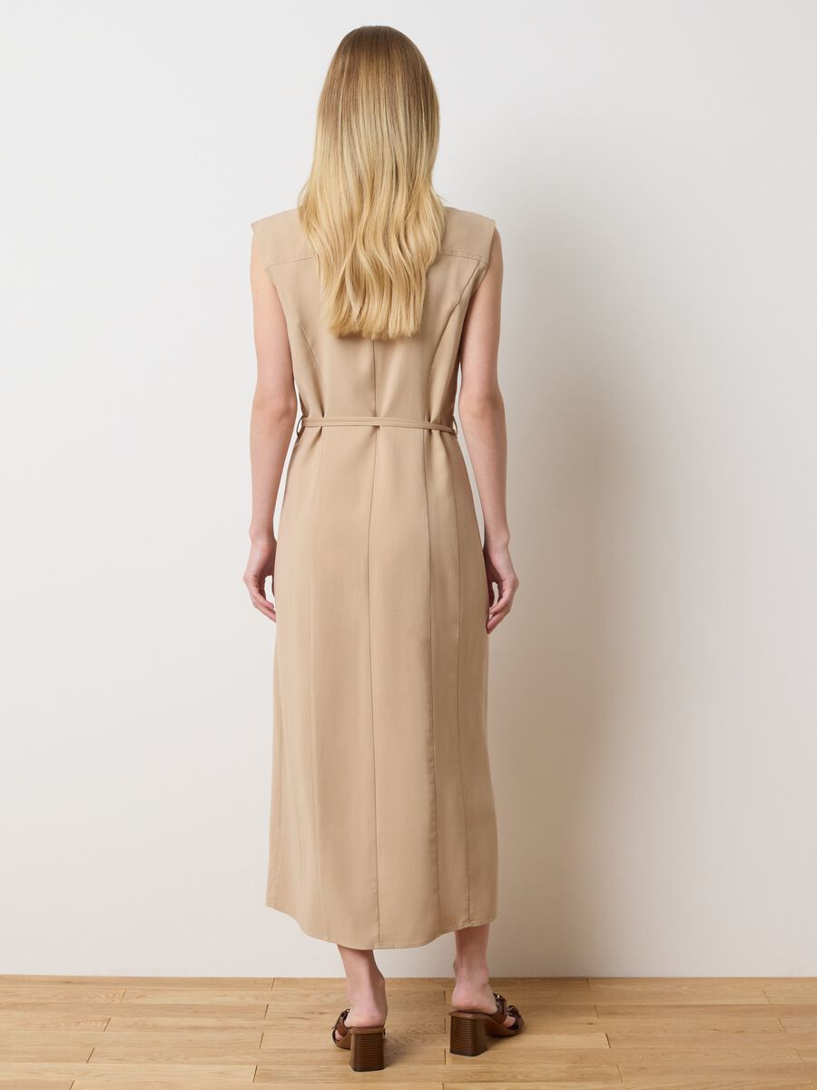 Long sleeveless shirt dress_3