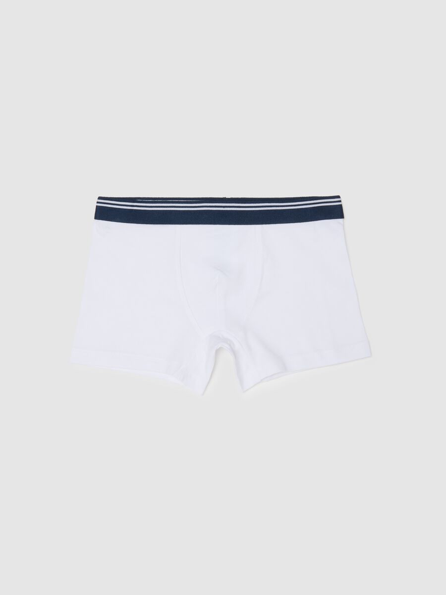White Boys' Stretch Cotton Boxer Shorts, Regular Fit_0