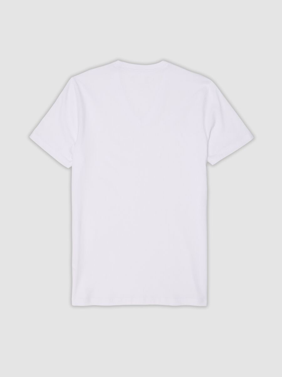 White pure Supima cotton V-neck T-shirt, regular fit_6
