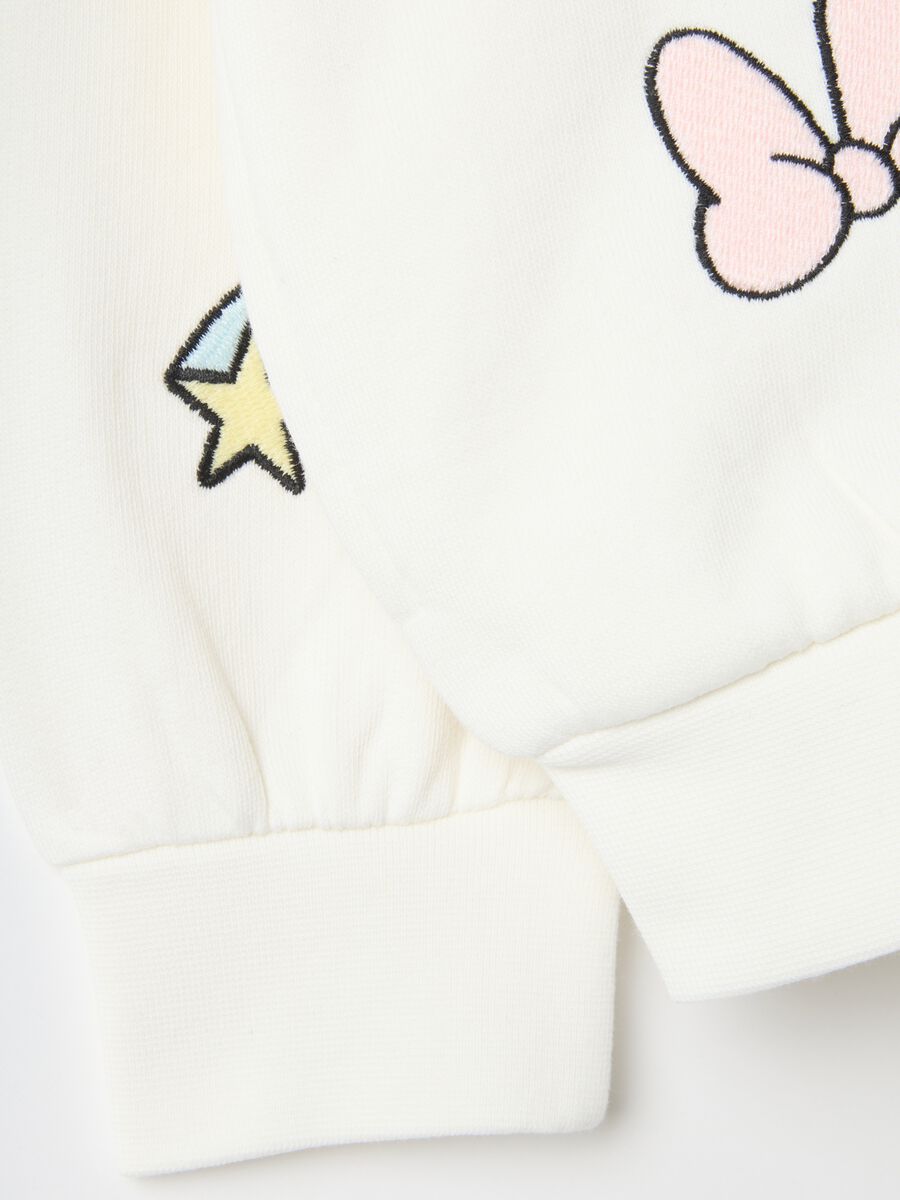 Girls' white sweatshirt in pure cotton, regular fit with prints_3