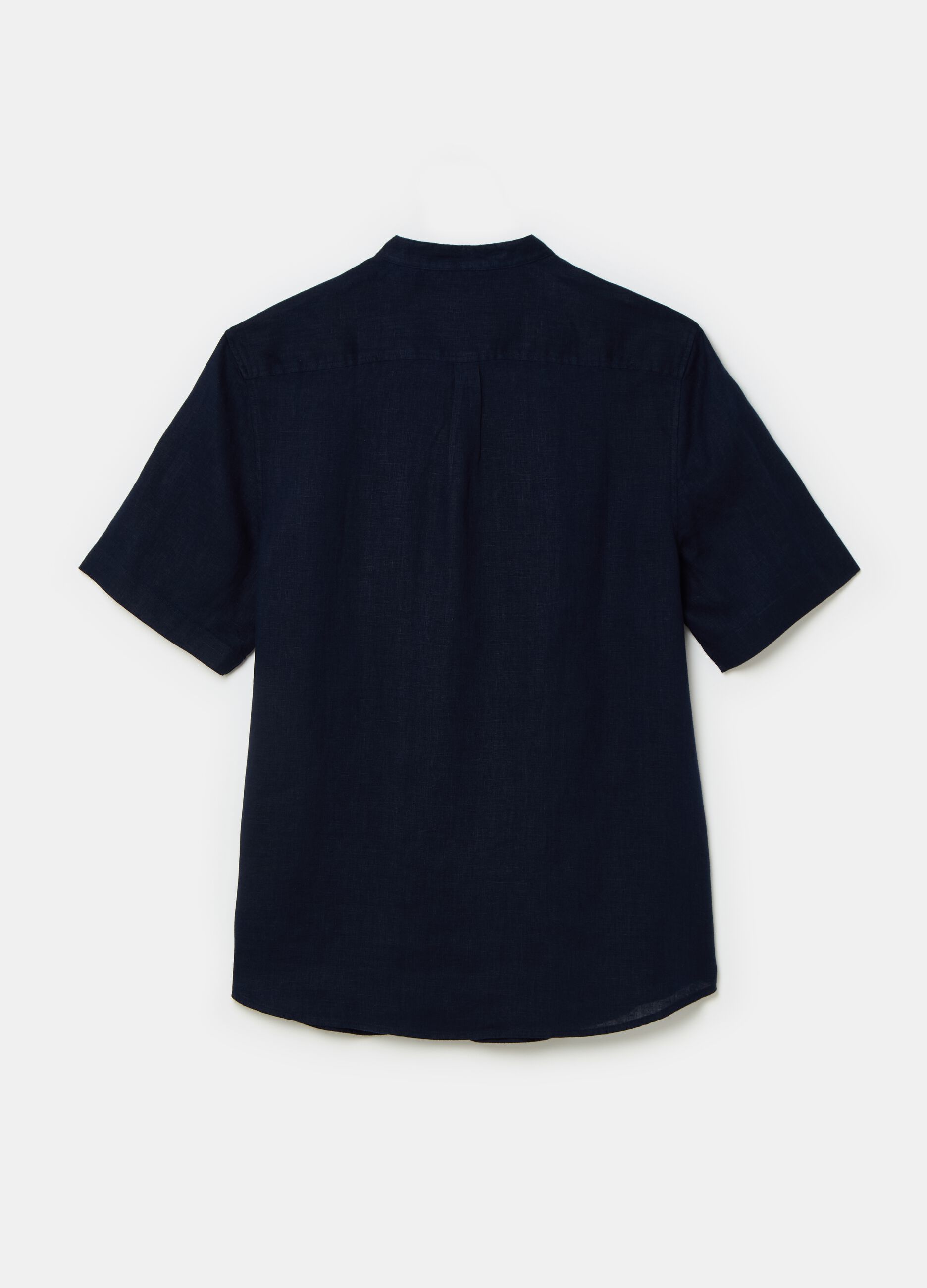 Short-sleeved shirt with Mandarin collar