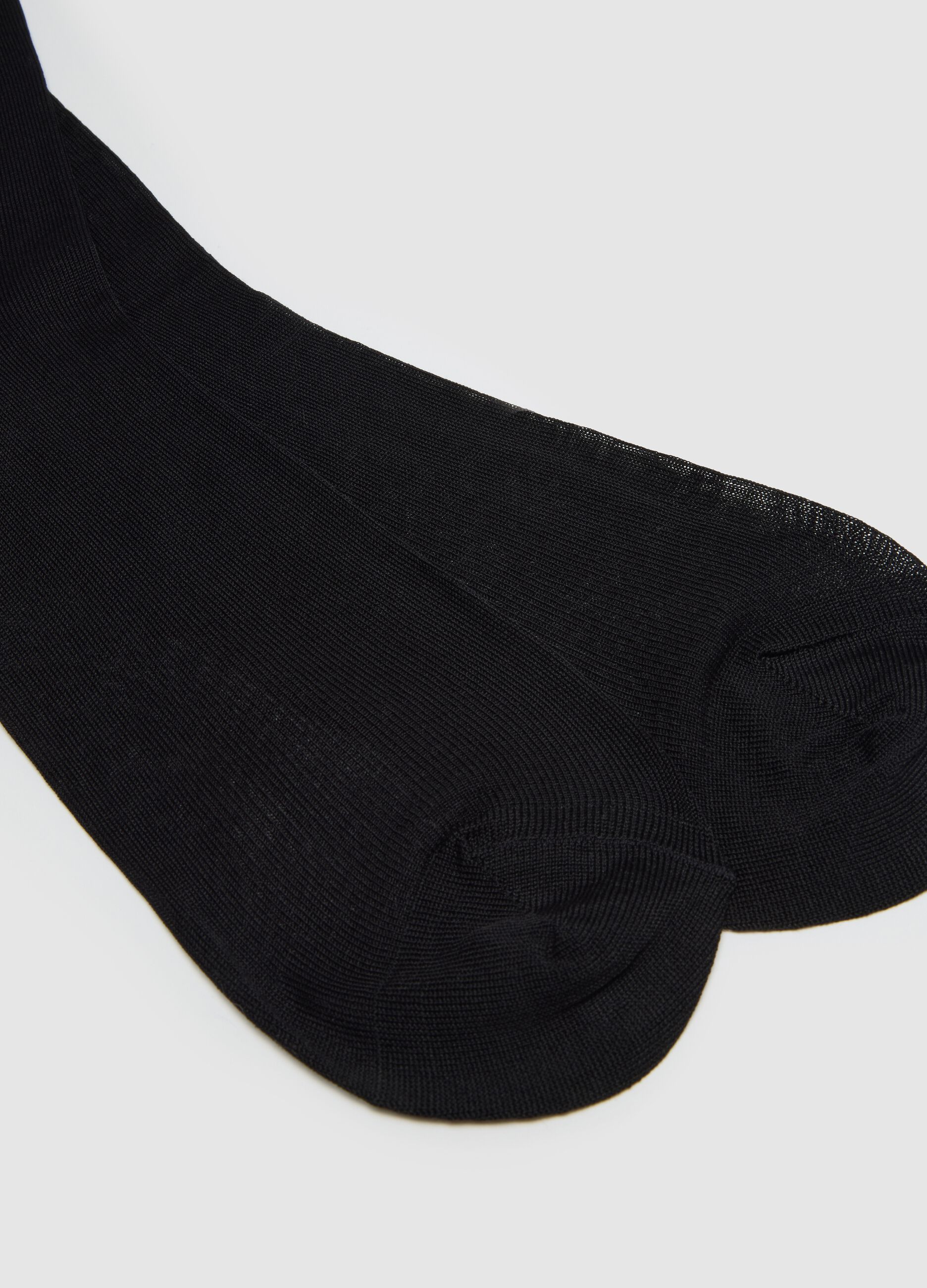 Pack of three long blue cotton socks