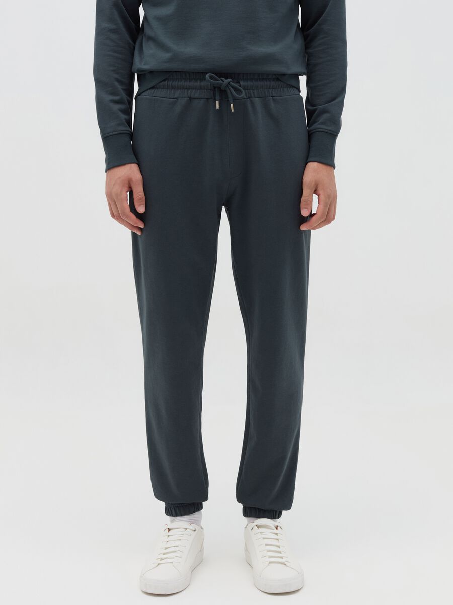 Fleece joggers with drawstring_1