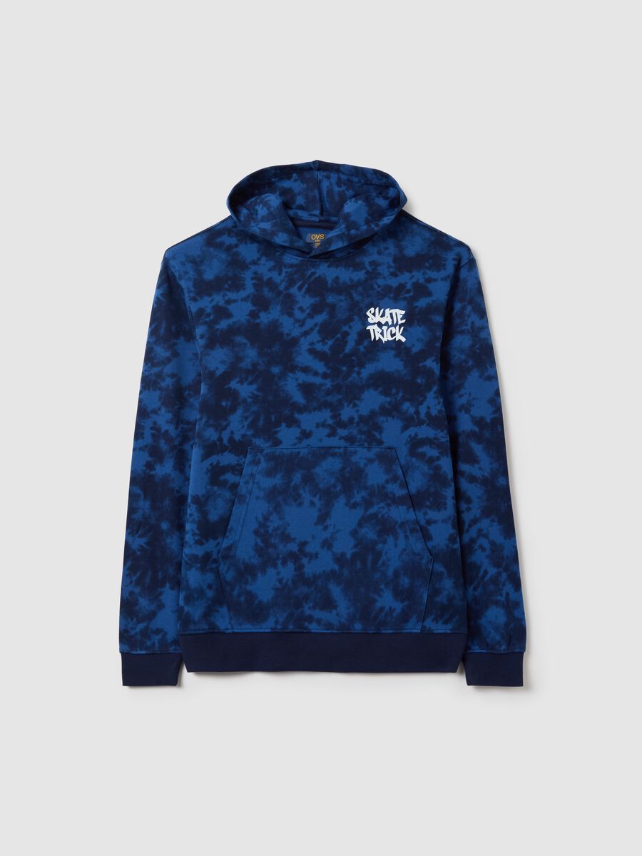 Felpa in French Terry Tie Dye con cappuccio_0