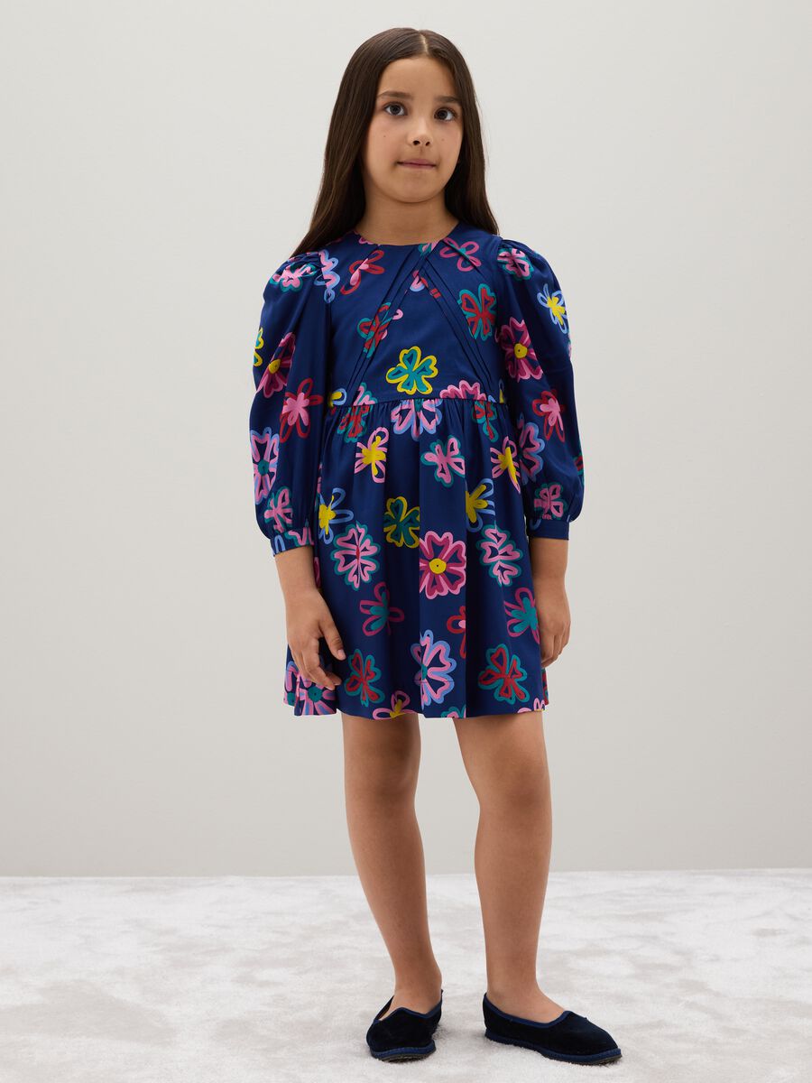 Girls' dress in pure multicolour viscose regular fit_1