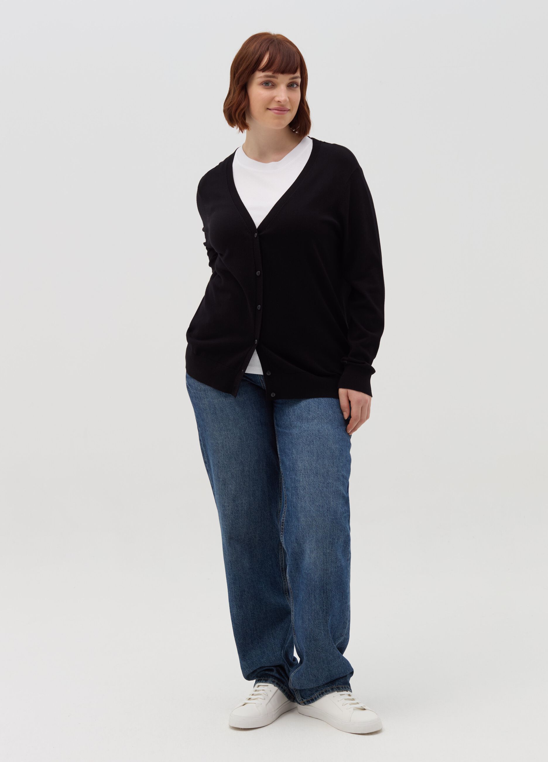 Cardigan con scollo a V Curvy