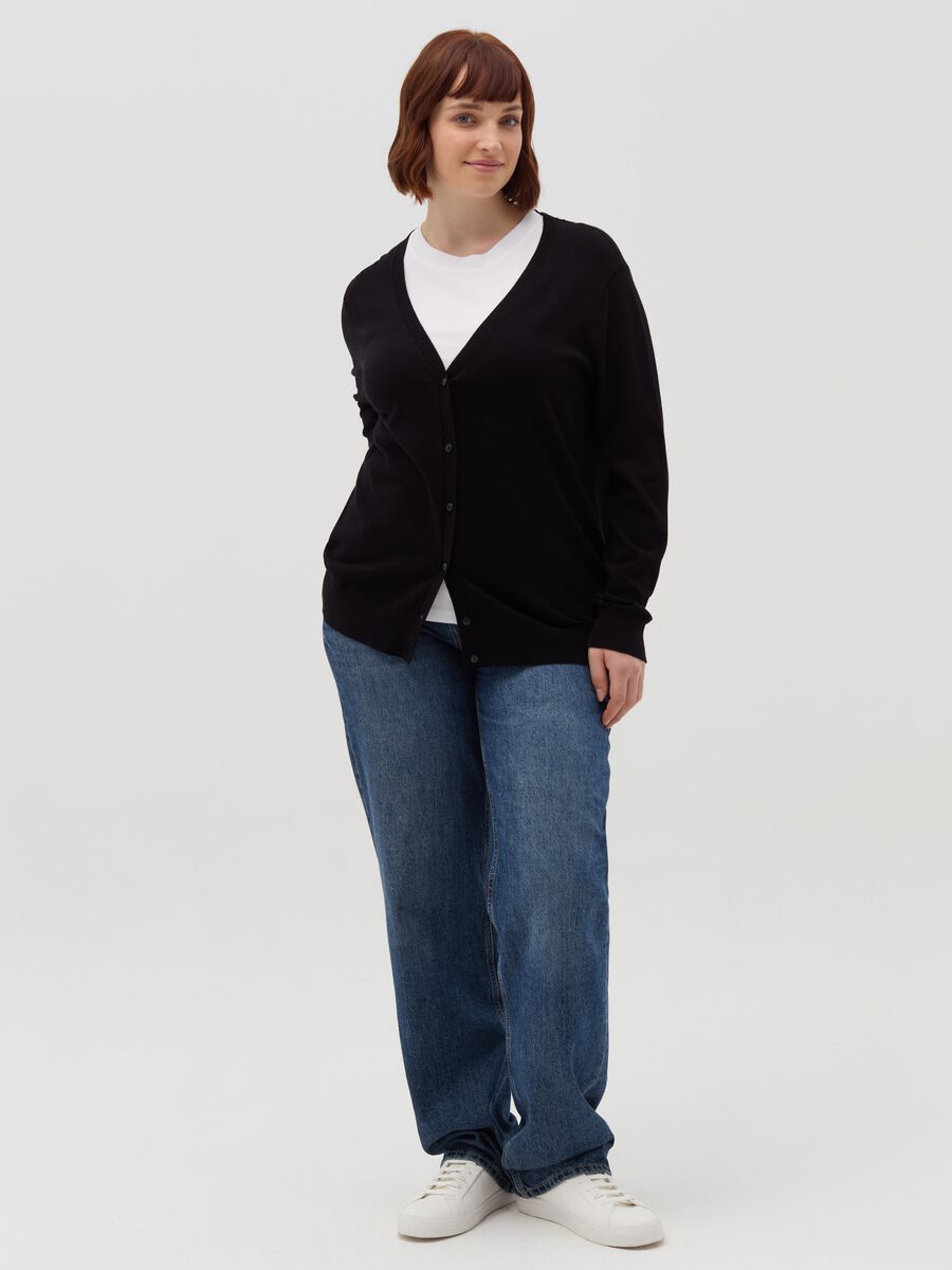 Curvy V-neck cardigan_1