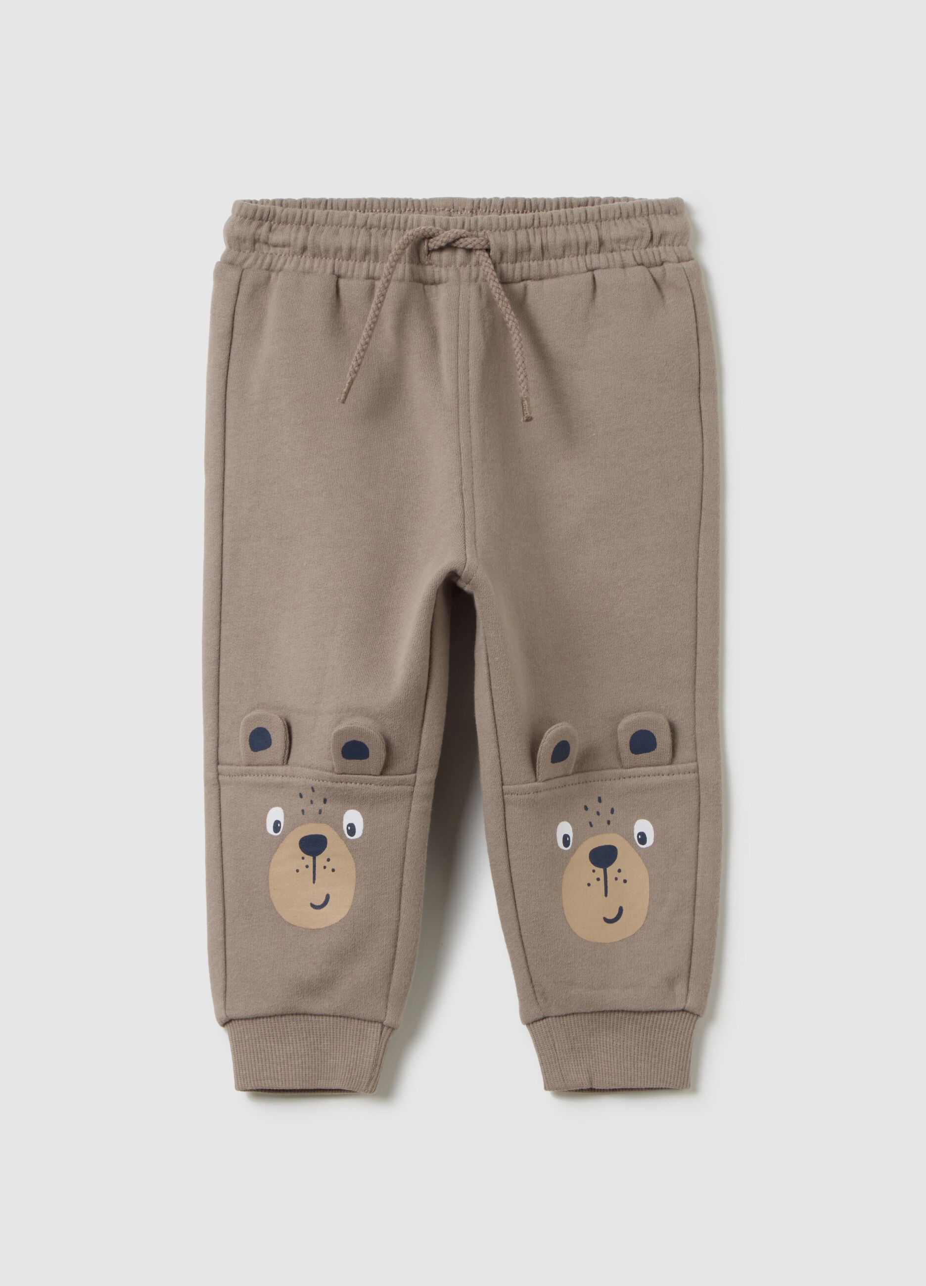 Pantaloni da neonato in puro cotone grigio regular fit