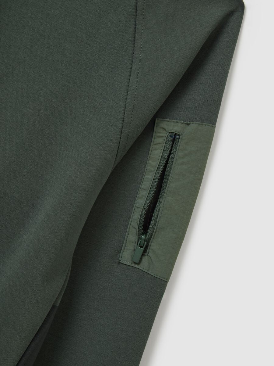 Felpa con cappuccio in cotone elasticizzato verde _1