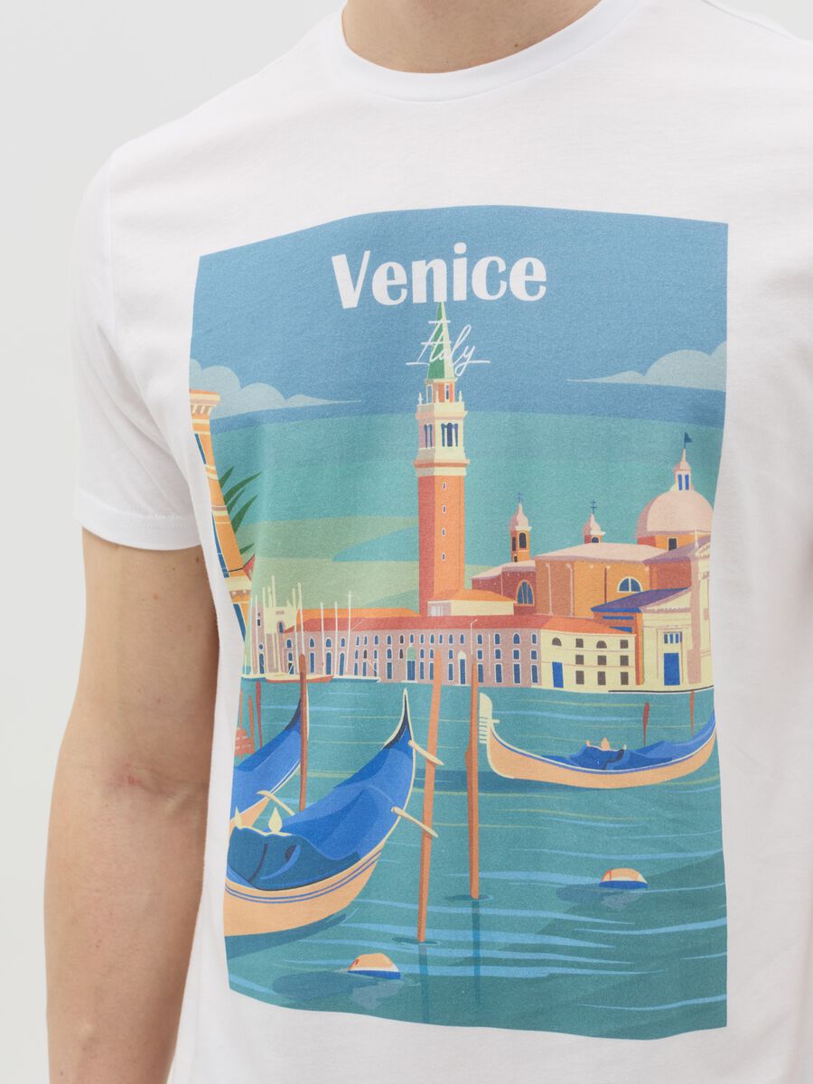 Cotton T-shirt with "Venice Italy" print_2
