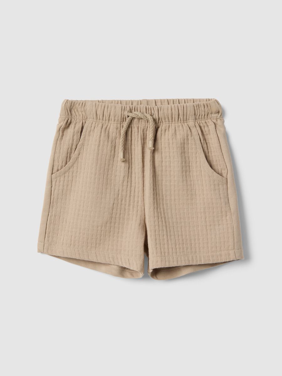 Shorts in puro cotone grigio da bimbo regular fit_0