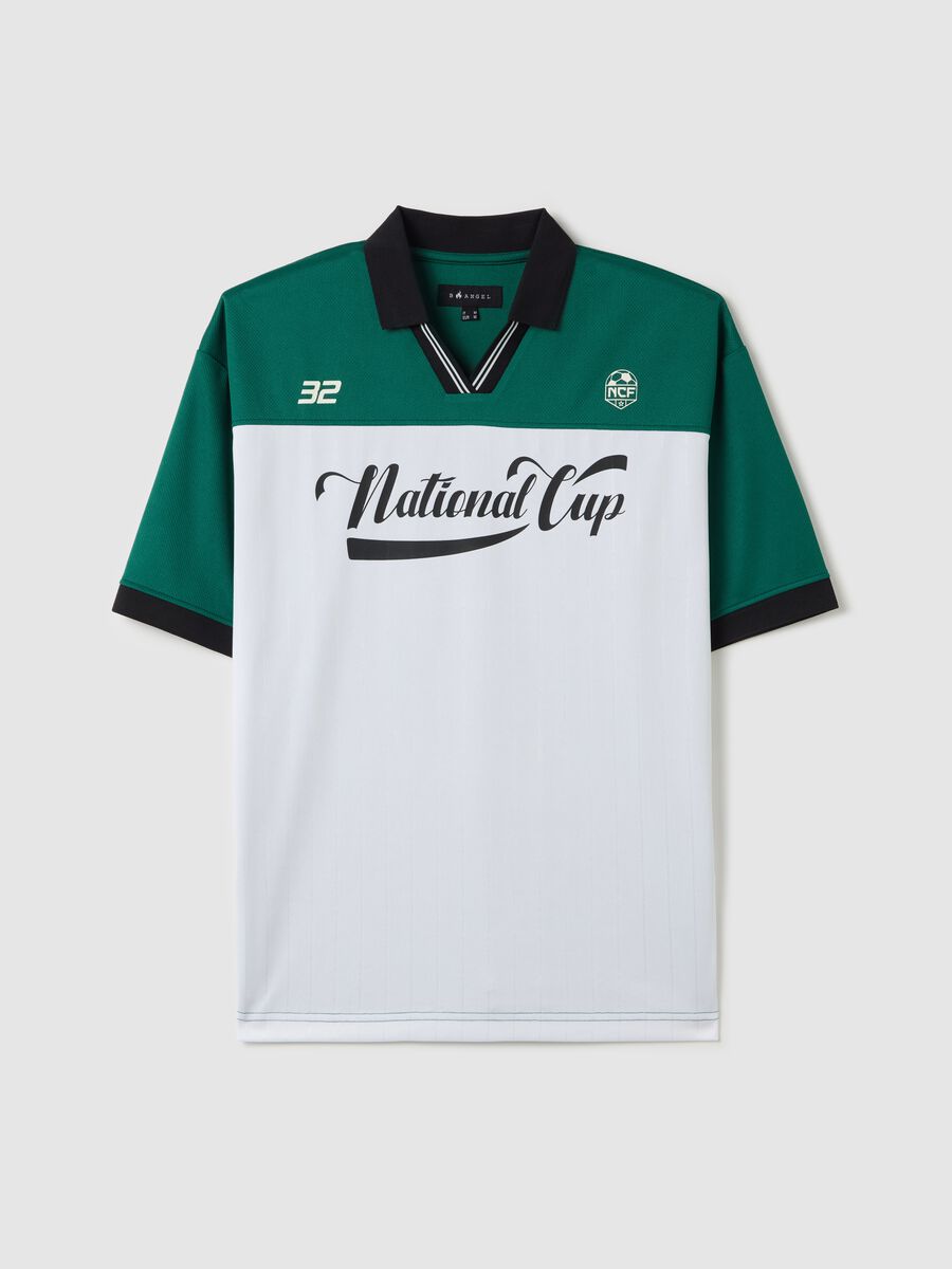 White and green T-shirt with print_4